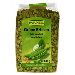 Erbsen, grün, halb, geschält